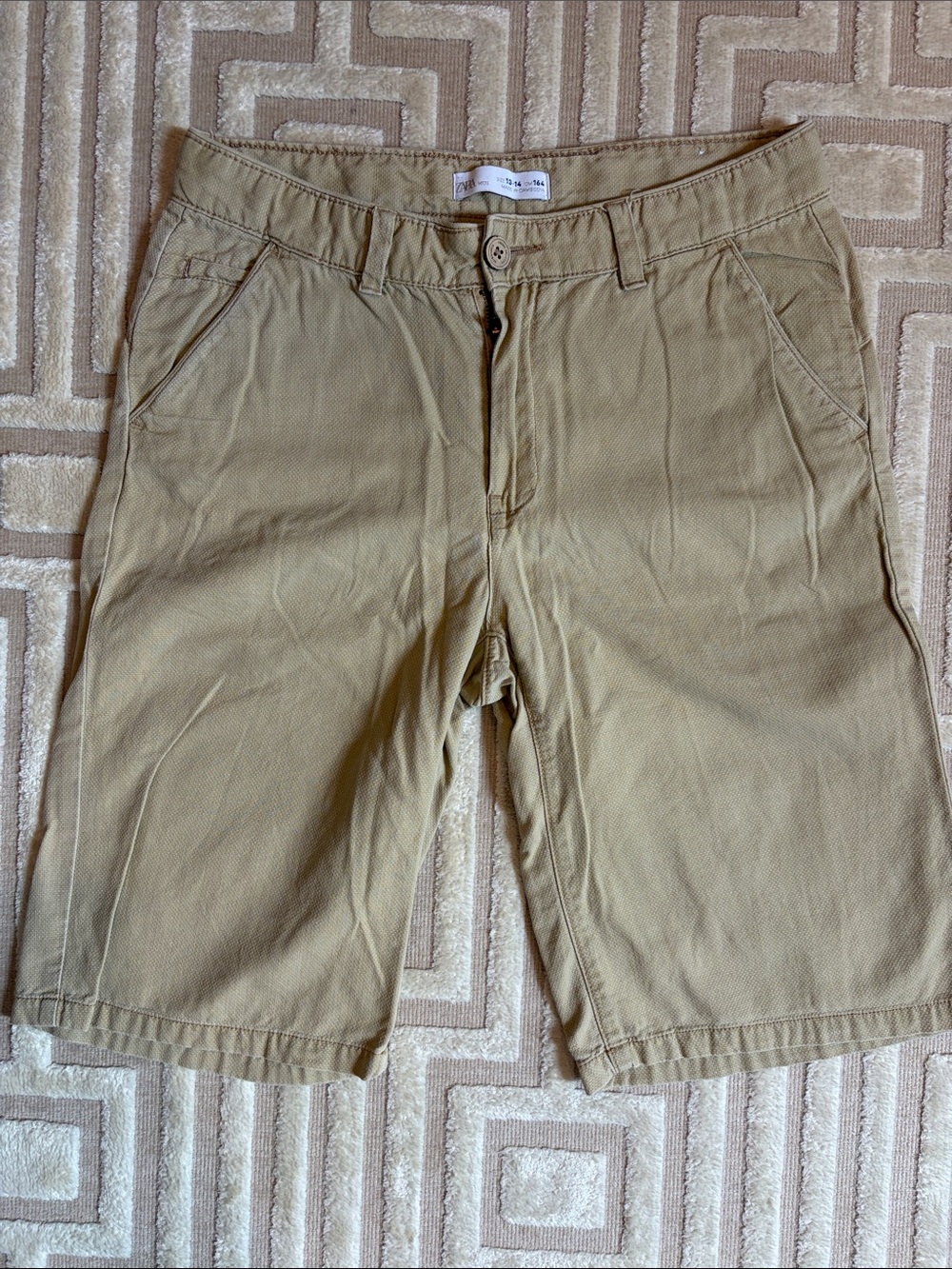 Zara Kids Khaki Cotton Chino Shorts